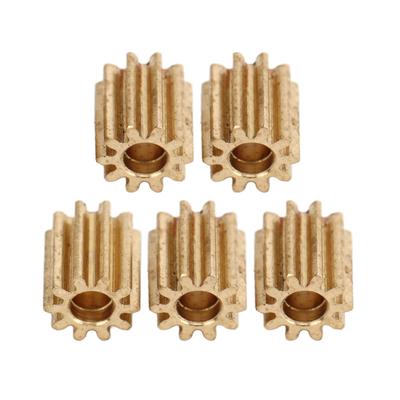 5PCS RC Voiture Moteur à Balais Pignon Laiton 10T Pignon Moteur pour Axial SCX24 124 Voiture RC Crawler