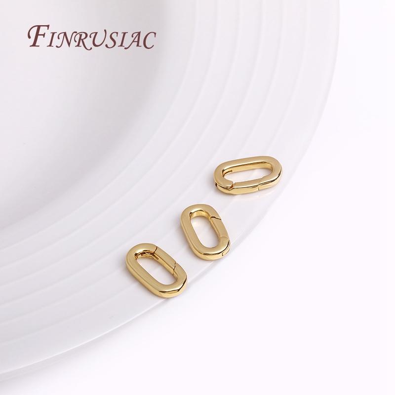118K Gold Plated Jewelry Clasp,Oval/Heart Carabiner Spring Clasps Push In Gate Lock,DIY Jewelry Making Supplies Accessories