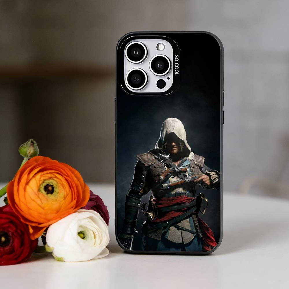 Custodia per Telefono Assassin's Creed Per iPhone 17,16,15,14,13,12,11 Plus,Pro Max,XS,Colorata Argento Custodia per Telefono Funda Cover