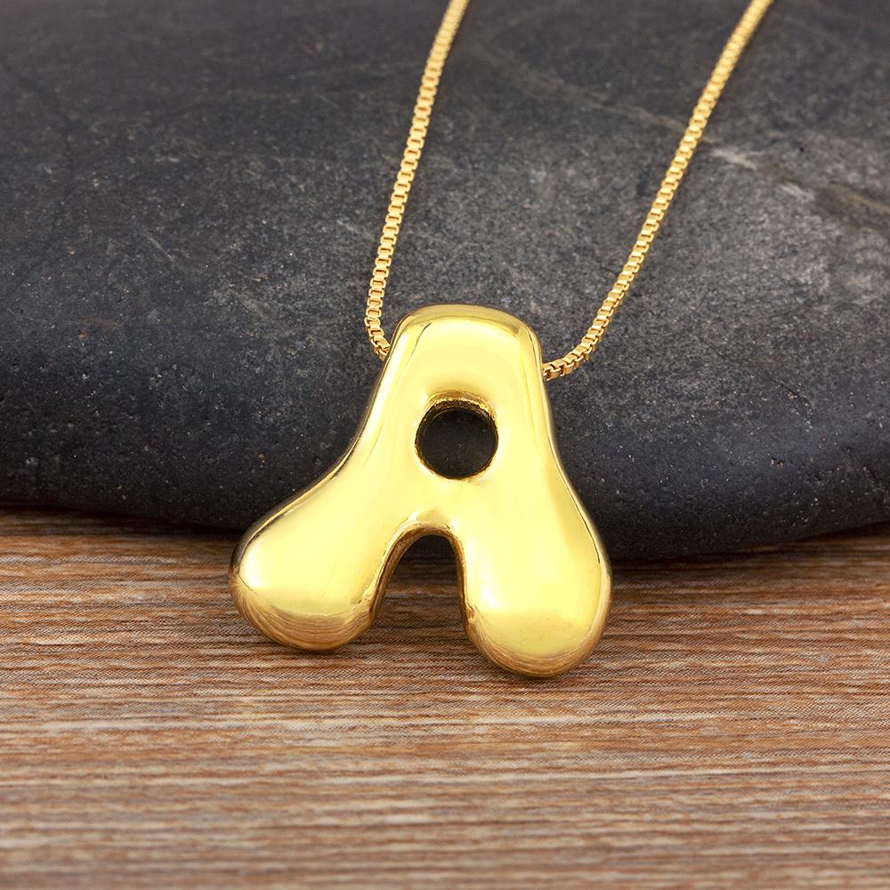 Nidin High Quality Creative Trend A-Z Letters Charm Pendant Necklace For Female Male Name Initials Alphabet Jewelry Accessories