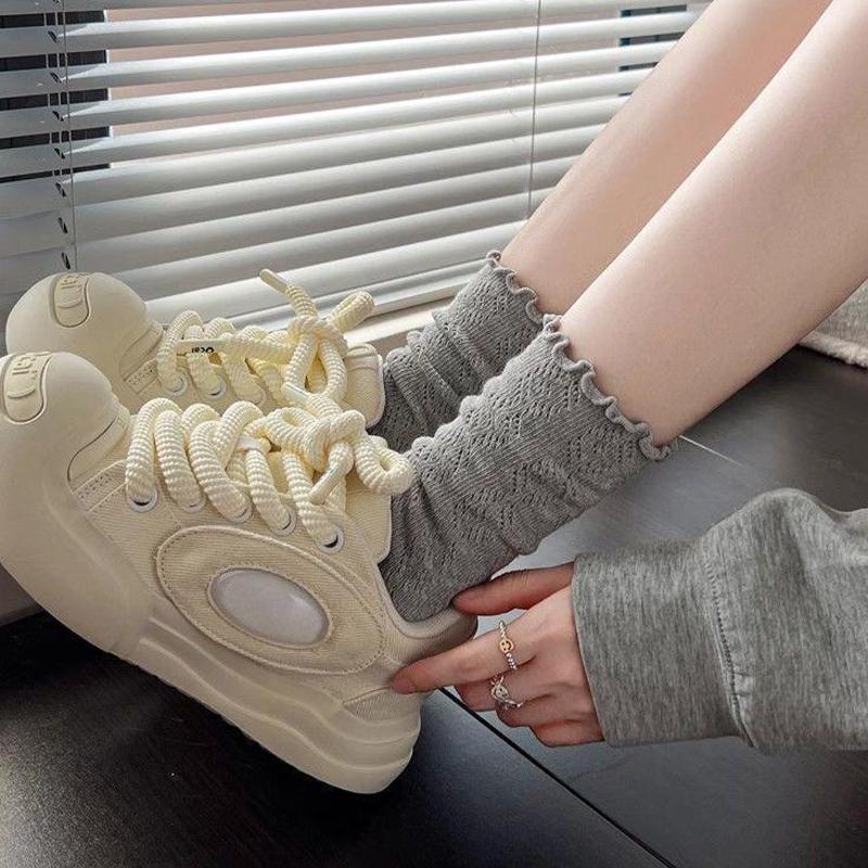 Fashionable Sweet College Style Lace Hollow Breathable Stacked Socks