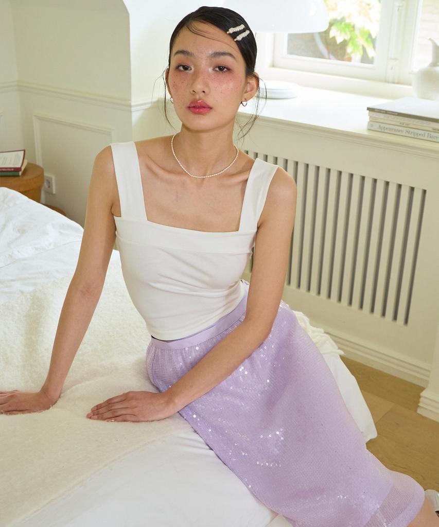 Salon De Yon Spangled Layered Skirt Set_ Purple