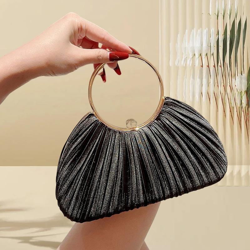 Gefaltete Abend-Handtasche Damen Oberer Griff Glitzer Tages-Clutch Damen Hochzeit Abendessen Anzugtasche Diamant Party-Geldbörse 2025 Neu