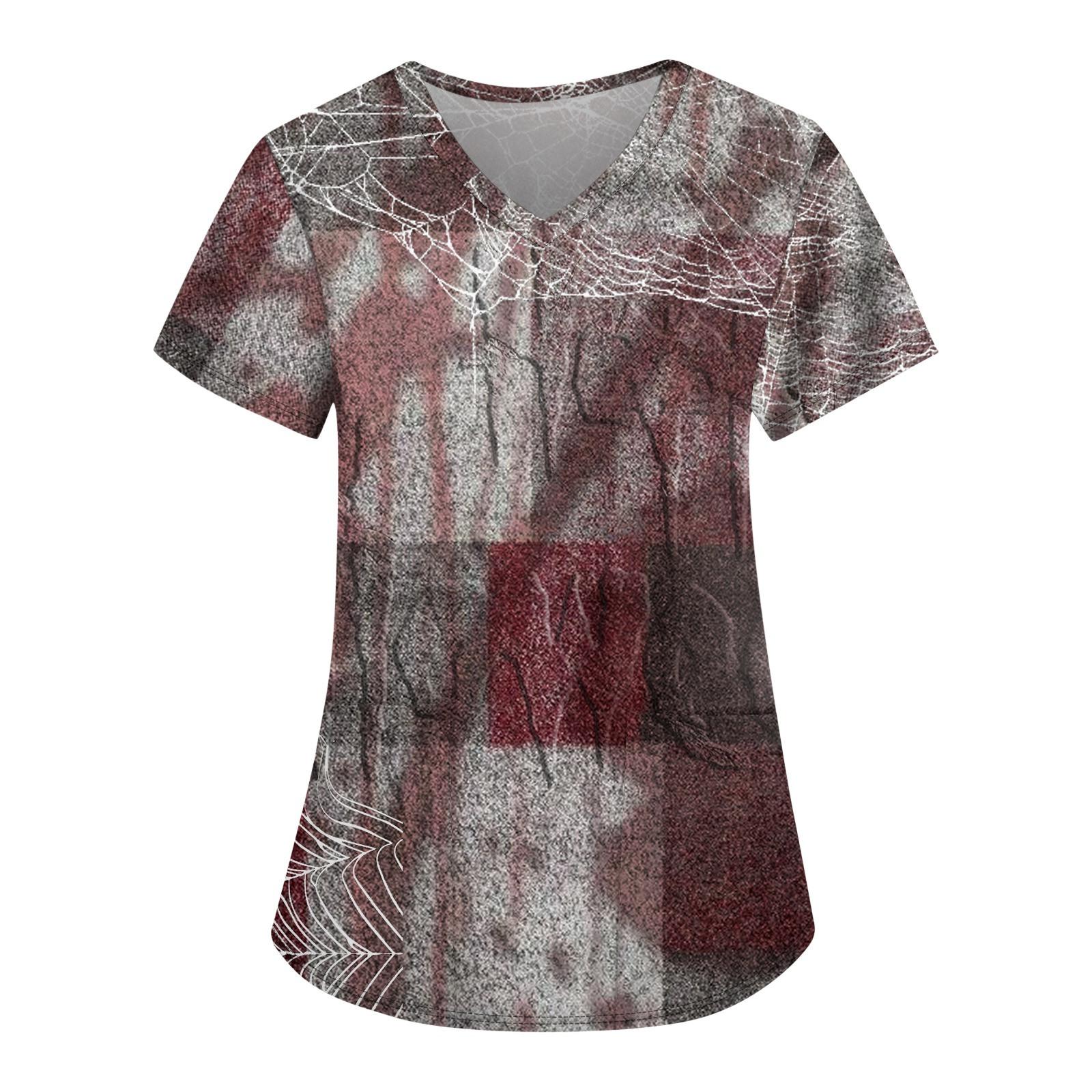 

Жіночі вільні топи з короткими рукавами, повсякденні топи великих розмірів, V-подібний виріз, короткі рукави, повсякденні літні футболки Жіночі топи, футболки, робочий одяг XL червоний