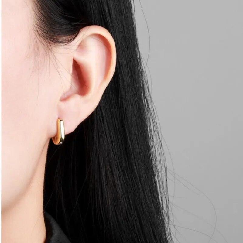 ANENJERY 2024 New Trend Korean Geometric Earrings For Women Girl Simple Jewelry Gift Party Earring