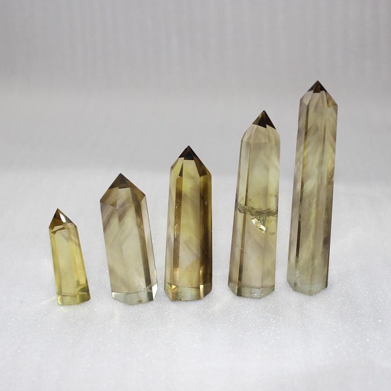 Citrine Natural Smokey Quartz Obelisk Crystal Wand Point Healing Decor Home