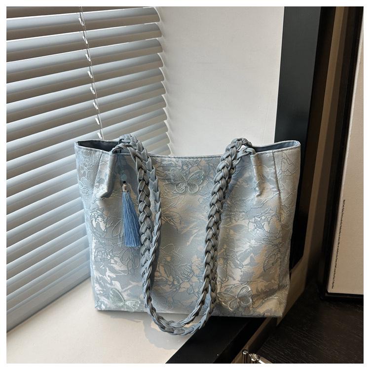 

2026 Autumn/Winter Women s Large Capacity Chinese Style Shoulder Tote Bag 32.5*25.5*28cm синий