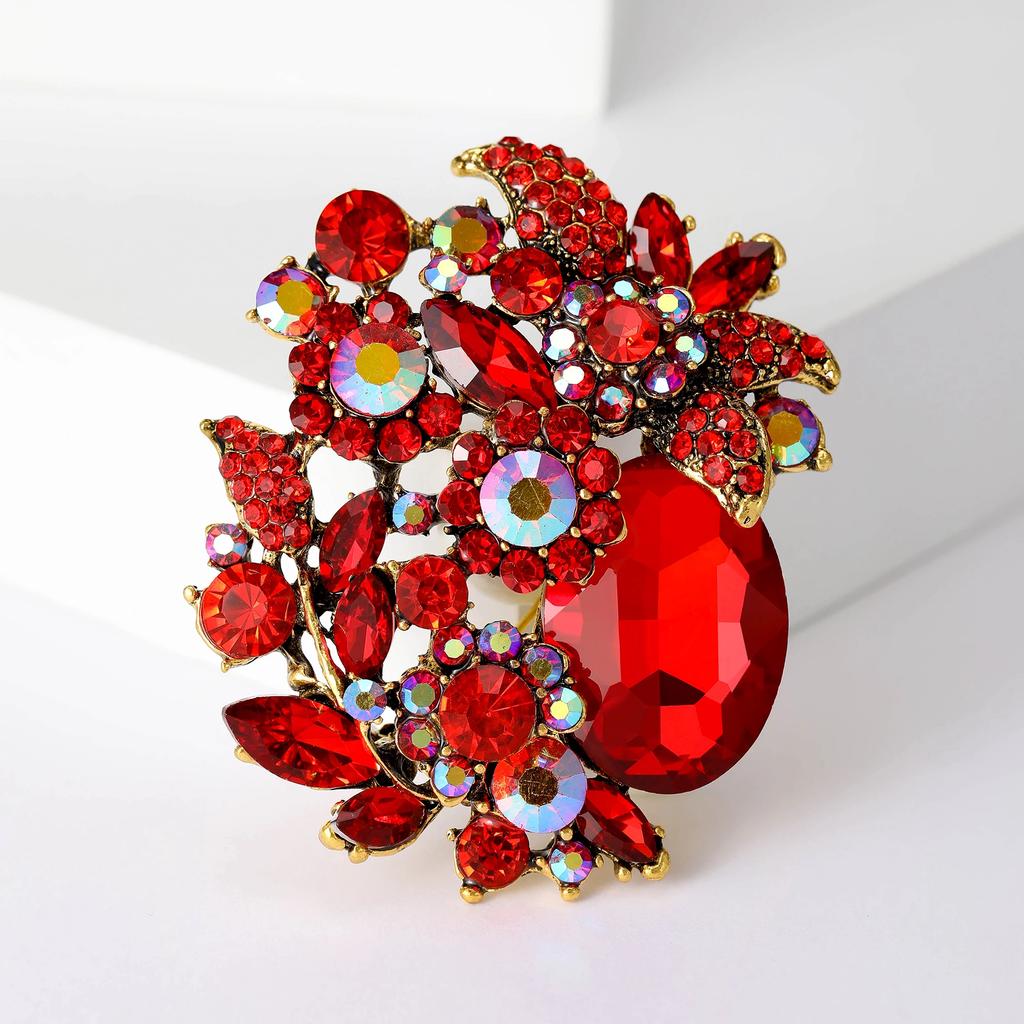 Crystal Large Glass Brooches for Women Unisex Rhinestone Pins Event Party Backpack Decoration Clothes Accessories