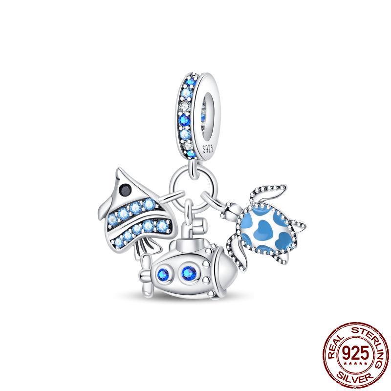 100% Copper Ocean Vacation-Summer Travel Pendant Fit 3Mm Original Bracelet Bead Diy Jewelry For Women Gift