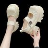 Thick-soled Female Students Breathable Mesh Surface Shallow Mouth Height Increase Versatile Small Leather Shoes Women