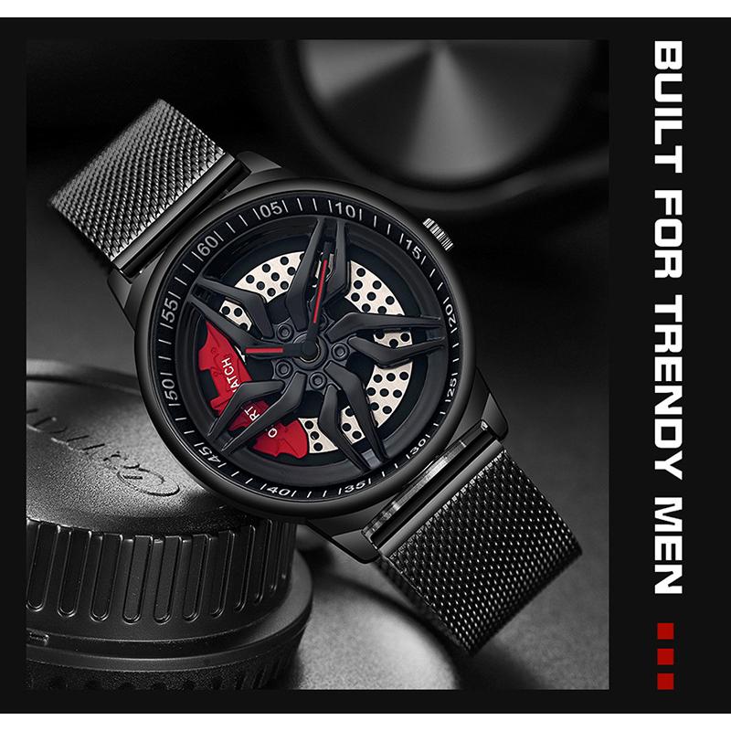 Personalitate Cool Barbat Menyuri Ceas Stereo Rotire Cadran Casual Reteaua Impermeabil Cu