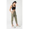 Damen Khaki Cargo Pocket Elastische Taille und Bein Jogger Hose Cargo