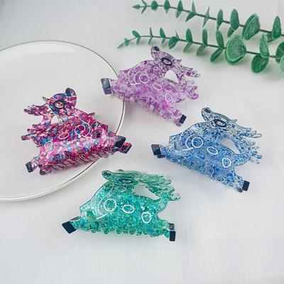 Large Reindeer Christmas Hair Claw Clip for Updo Hairstyles - Cute Shark Clip Women's Hair Accessory, European/American Style.