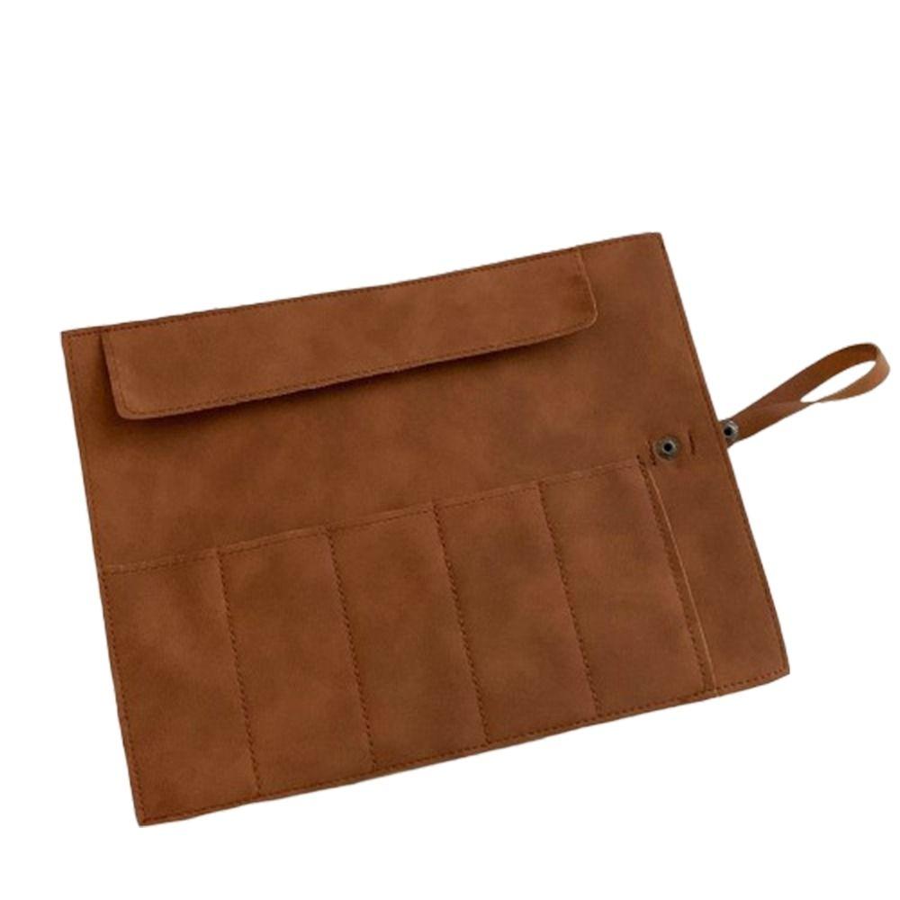 

Матовый кожаный органайзер для часов 5/10 отделений Чехол-конверт для ремешков для часов Сумка для ремешков для часов Аксессуары для часов brown-5 slots