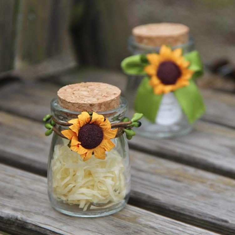Sunflower Paper Flower DIY Gift Box Decoration for Weddings, Candy Boxes, and Accessories - Small Floral Accents.