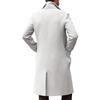 Men's British Solid Color Long Coat Fashionable Warm Woolen Overcoat