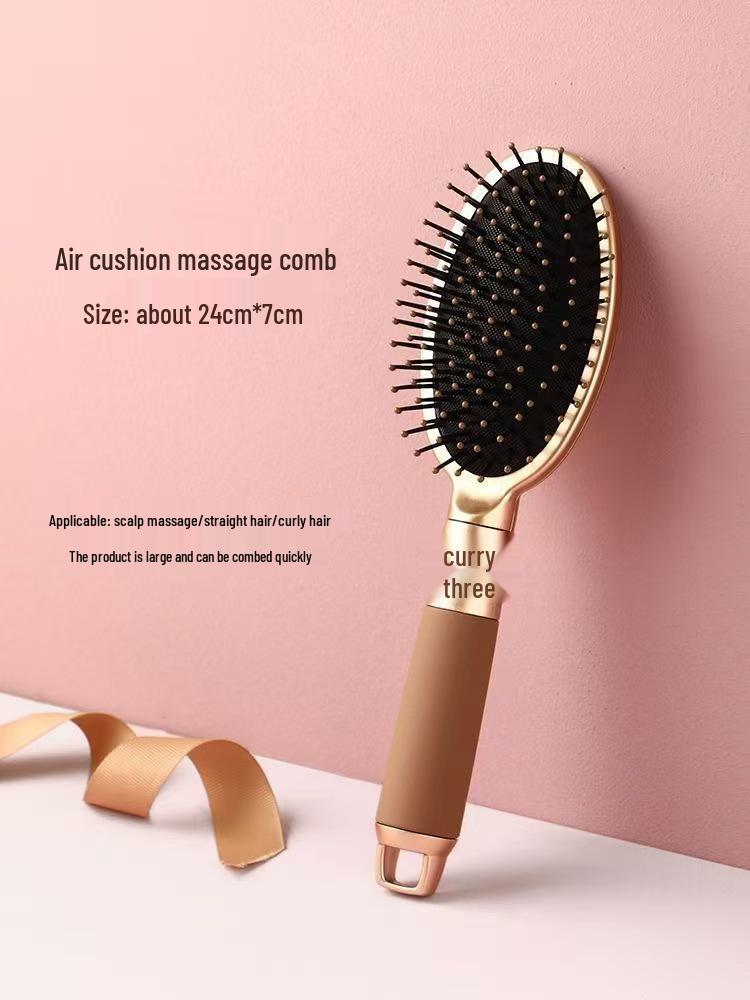 Women s Volumizing Fluffy Leather Massage Curling Comb for Long Hair