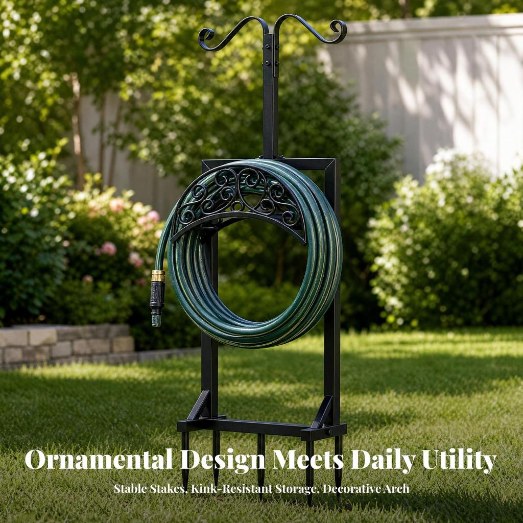 Freestanding Garden Hose Holder Sturdy Stand Homeowners