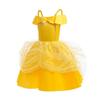 Girls Princess Dress Up Costume Yellow Costume Halloween Christmas Birthday Months Comes with Accessories Wand Gloves Rose Necklace Earrings [Dressy