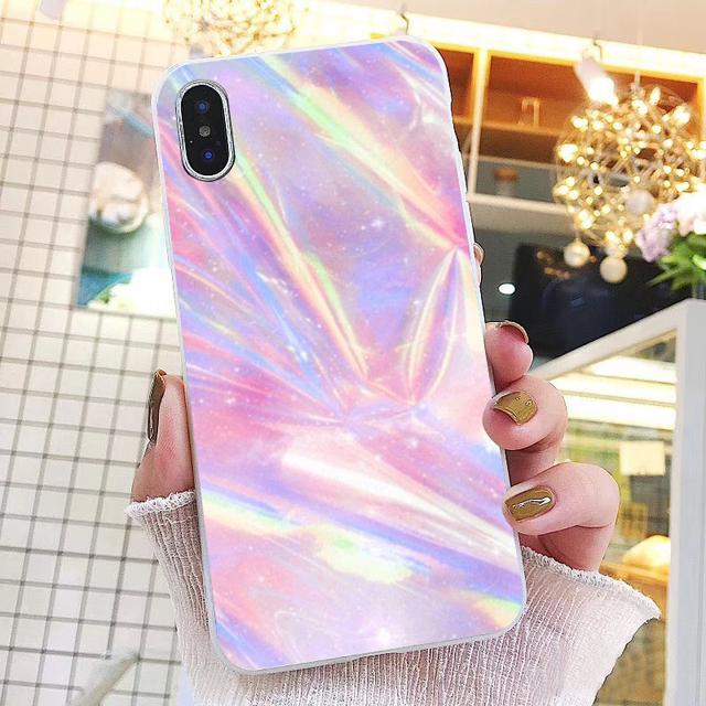 

Блестящий переливающийся голографический красочный чехол для телефона для Iphone 12 13 Pro Max, чехол для Iphone 11 Pro Max Xs Max Xr Se2 X, чехол iPhone 12
