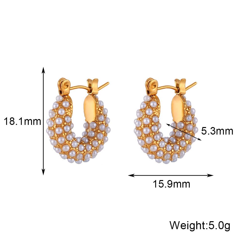 

E.B.belle Small Dainty Hoop Earrings For Women Elegant Luxury Statement Earrings Gold Plated Waterproof Pearl Hoops For Woman