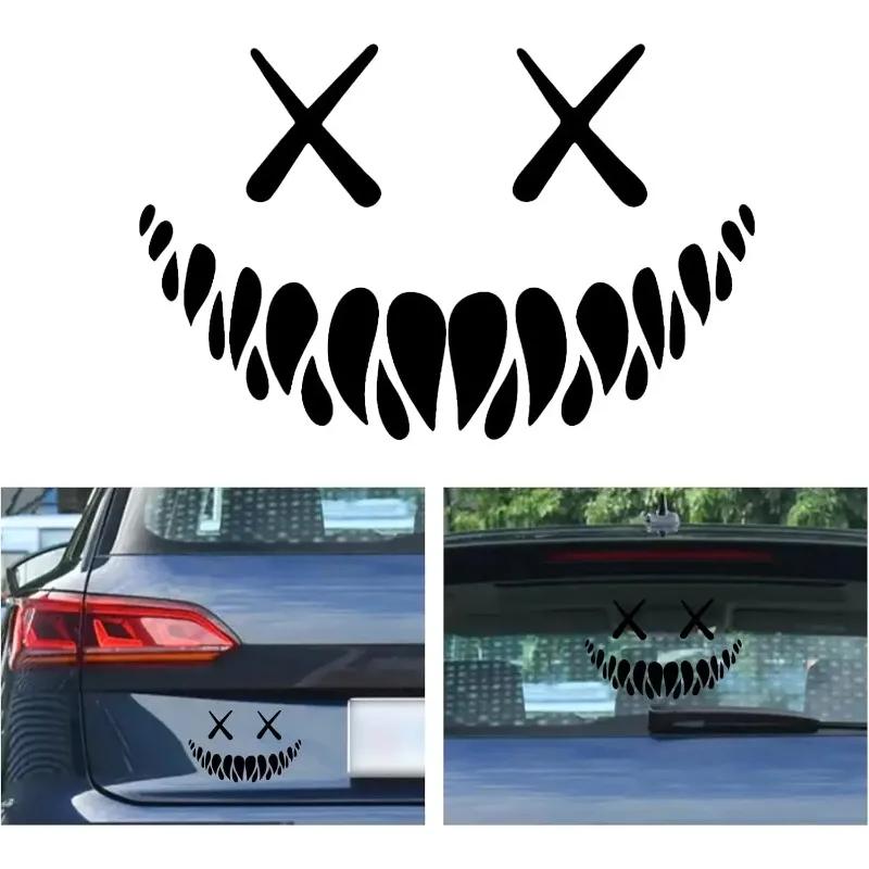 Dämon Lächelndes Gesicht Autoaufkleber Heckscheibe Reflektierender Autoaufkleber Lustige Autokarosserie Styling Dekoration Fensteraufkleber