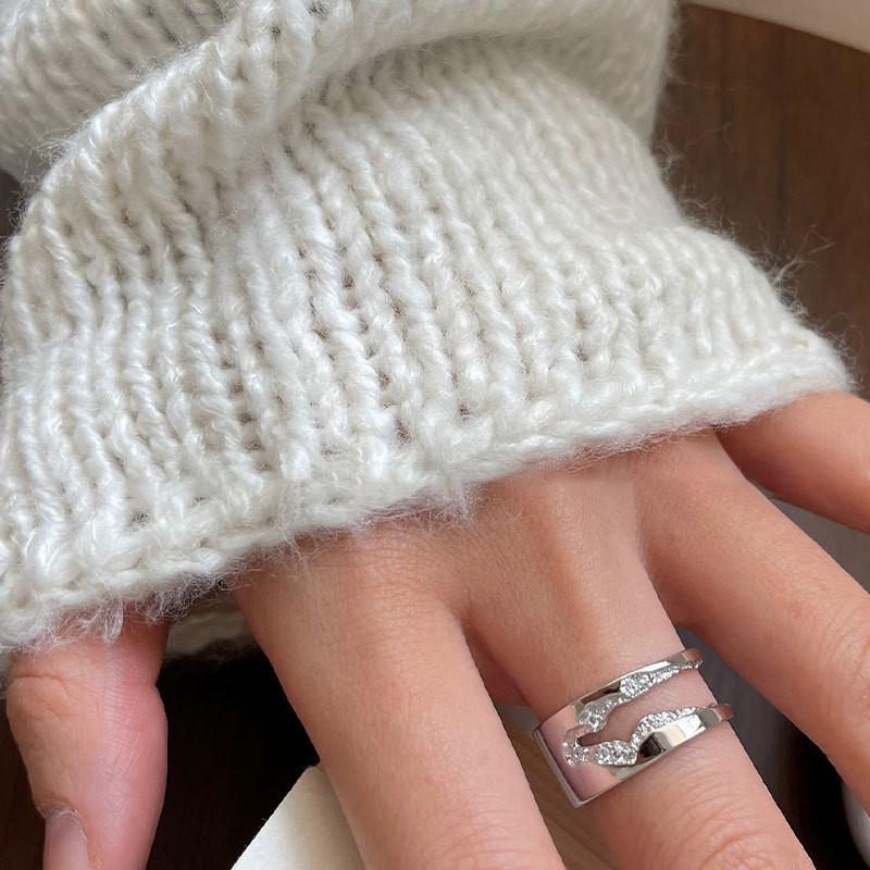 

Вдохновленные Шик Тэджон Кольца из серебра 925 пробы с состаренной текстурой для модной моды