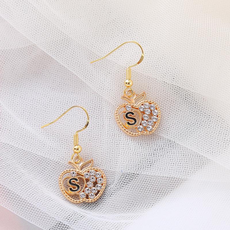 18k Gold Diamond-Set Christmas Apple Necklace & Earring Set for Women - European & American Fashion Jewelry