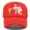 Popular Fish Bone Printed Mesh Hat Baseball Cap, Summer Sunshade Men's and Women's Vacation Sunscreen Hat