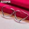 925 Sterling Silver Heart 29x37mm Hoop Earrings Jewelry