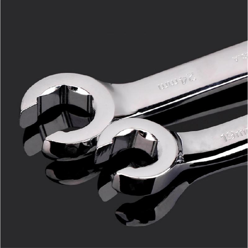 6Pcs 6Mm-19Mm Metric Flare Nut Spanners Wrench Kit For Gas Brake Ac Diesel Lines