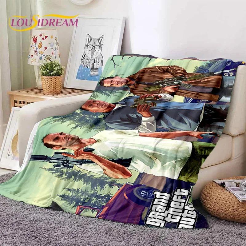 GTA Game Grand Theft Auto Gamer Soft Flannel Blanket for Beds Bedroom Sofa Picnic,Throw Blanket for Cover Outdoors Leisure Gift