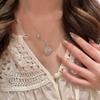 French Retro Symphony Mermaid Ji Rush Cloth Wind Clover Necklace Fashion Light Luxury Symphony Diamond Women'S Pendant