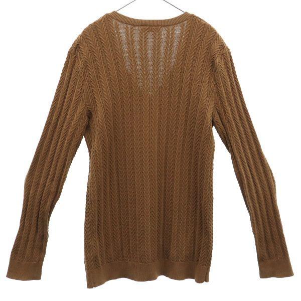 LACOSTE Cotton Blend Long sleeve V neck knit 40 Brown sweater Women Used
