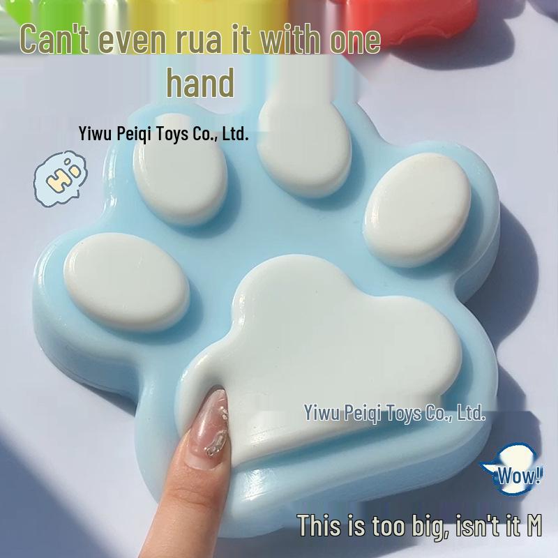 Jumbo Průhledná Kočičí Tlapka Mačkací Super Měkká Hračka pro Dekompresi s Pomalým Návratem