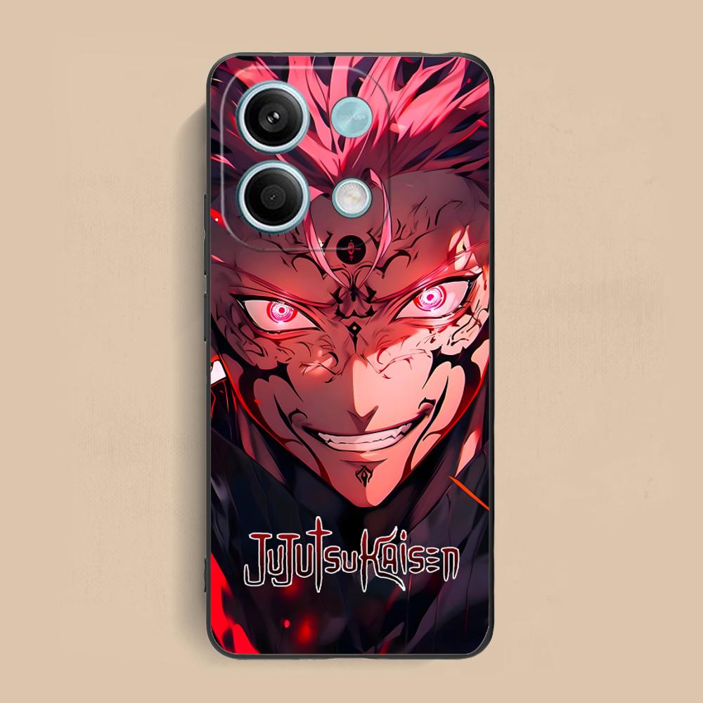 Jujutsu Kaisen Sukuna Handyhülle für Xiaomi Redmi Note 14 13 12 11 S Pro Plus 4G 5G Farbdruck Hülle Hübsch Luxuriös