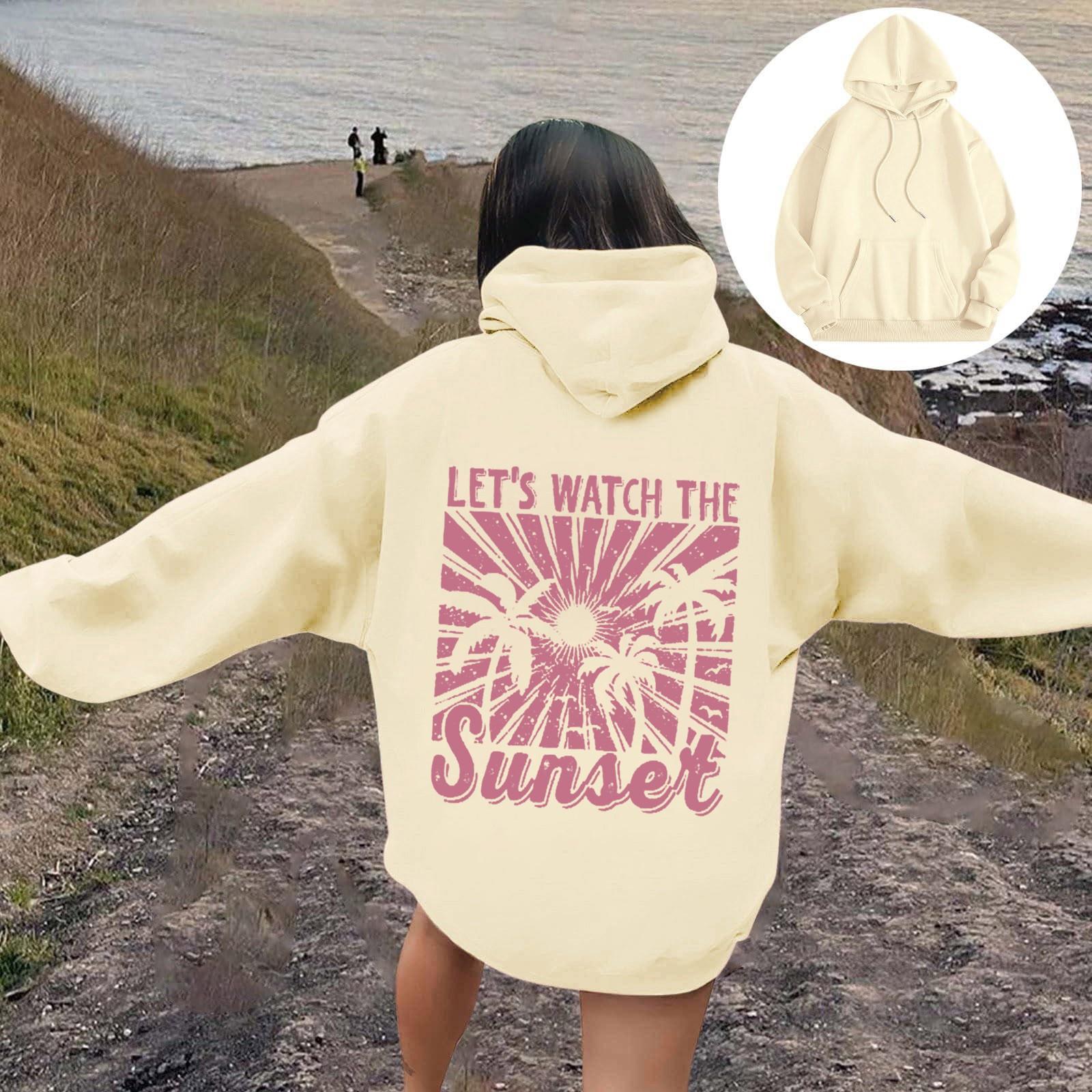 

Женская модная толстовка с длинным рукавом, принтом букв, капюшоном, завязками, большим карманом, толстовка сверху L бежевый