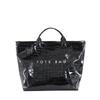 Simple Chic Ladies Tote Bag With Solid Color Letter Printed Crocodile Texture For Casual Outings