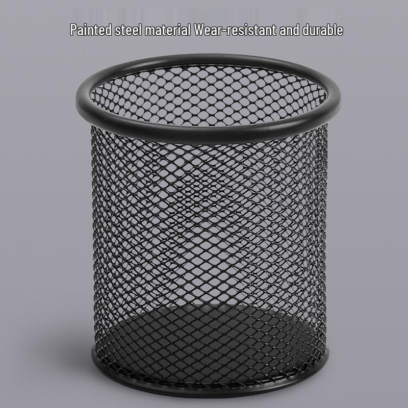 Żelazny ażurowy pojemnik na długopisy - Wielofunkcyjny organizer biurkowy dla studentów i artykułów biurowych