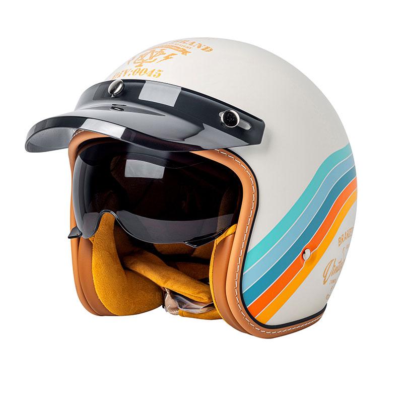 2025Newly Introduced Retro Motorcycle Helmet with Goggles and Anti-collision Protection Helmet 3/4 Riding Helmet