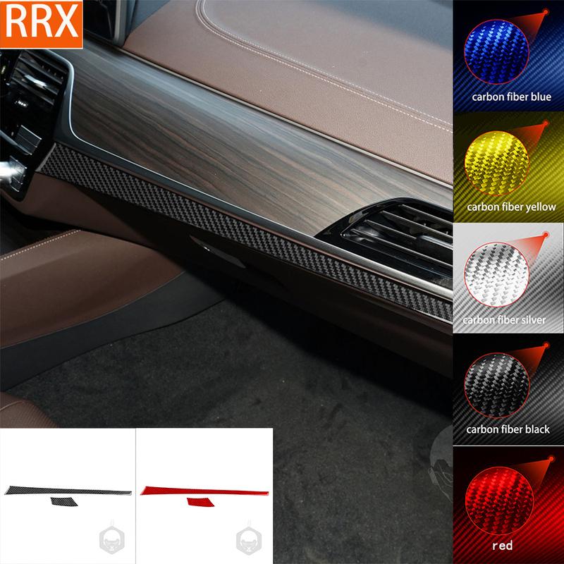 For BMW 5 Series G30 2016- Center Console Dashboard Trim Panel Cover Tuning Soft Real Carbon Sheet Car Interior Accessories
