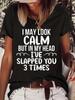 Letter printed T-shirt, casual round neck short-sleeved summer T-shirt, women's T-shirt