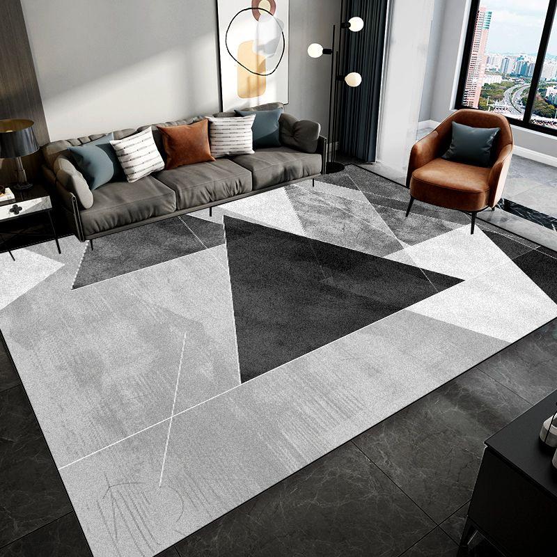 Nordic Black Grey Geometry Carpet for Living Room Home Sofa Area Non-slip Design Rugs Decoration Bedroom Bedside Soft Floor Mat