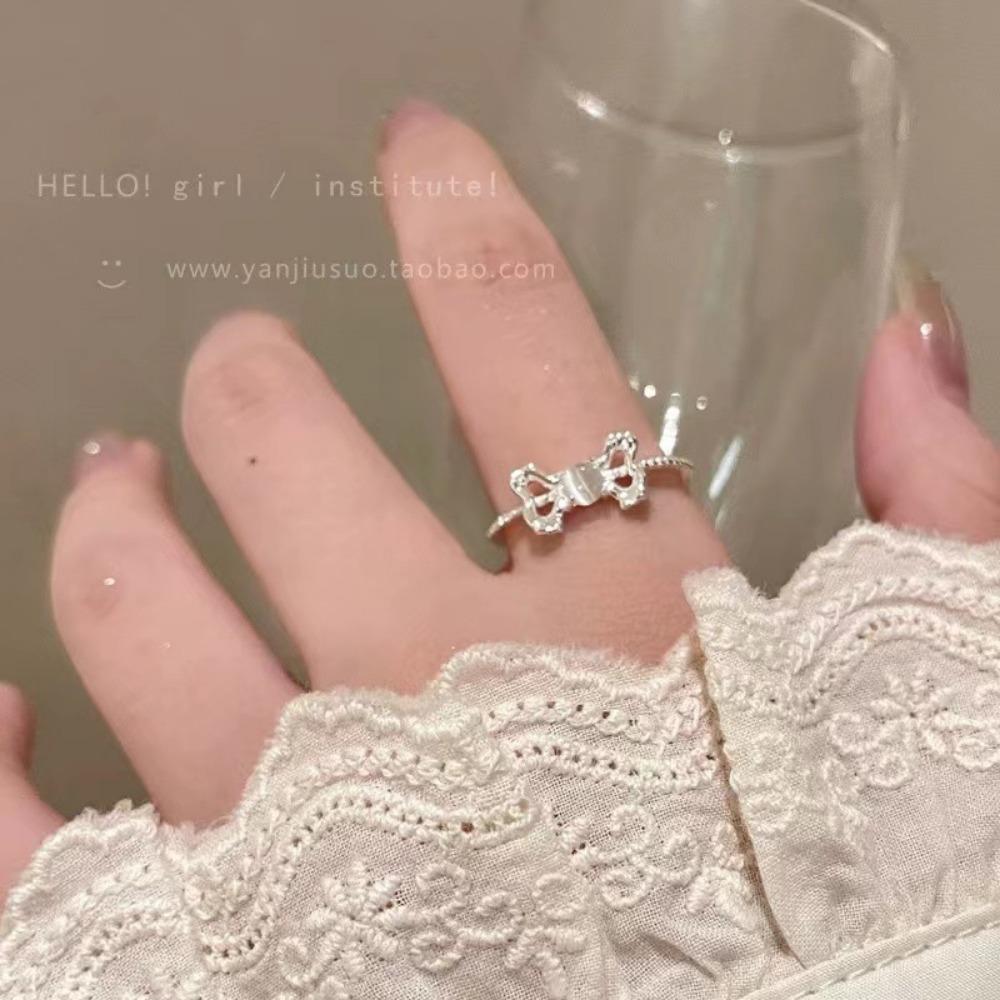 French Retro Blue Butterfly Ring Design Sense Temperament Personality Simple Cold Sense Versatile Ring