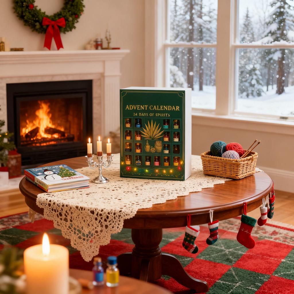 2D Flat 24Piece Tequila Acrylic Hanging Decoration Christmas Advent Calendar