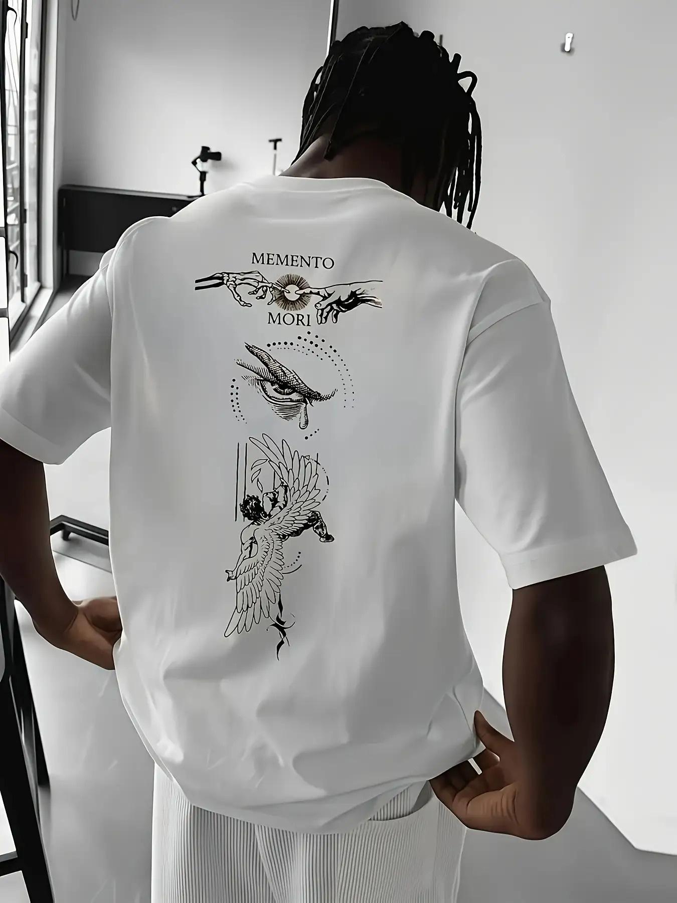 Men S Stylish Print T-Shirt with Heat Transfer Design M