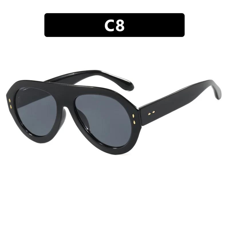 New Oversized Ins Popular Fashion Pilot Women Sunglasses Retro Red Rivet Sun Glasses Female Fashion Outdoor Glasses UV400