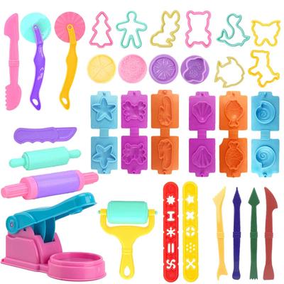 Play Dough Accessories Set for Kids Playdough Tools with Various Plastic Molds Rolling Pins Cutters Clay Model for Children Kids