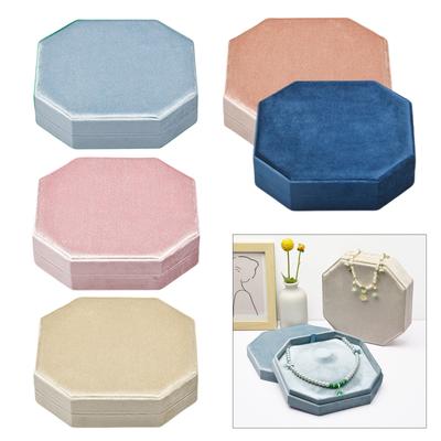 Elegant Förvaringsbox för Halsband Elegant Smyckeskrin Halsbandslåda Sammetsstruktur Lämplig för Halsband Örhängen Smycken