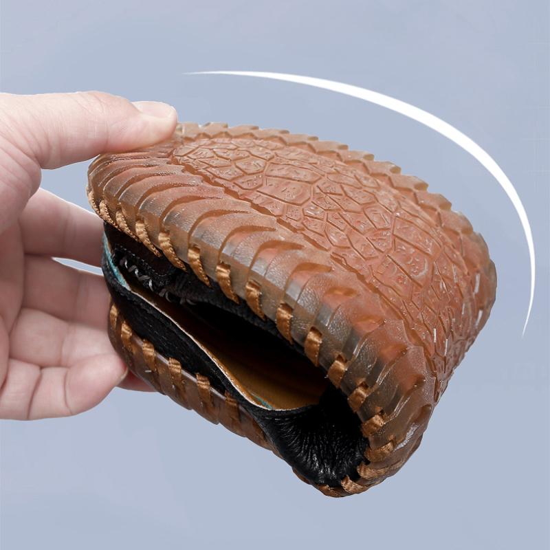 Men's Leather Slippers Slip On Casual Shoes